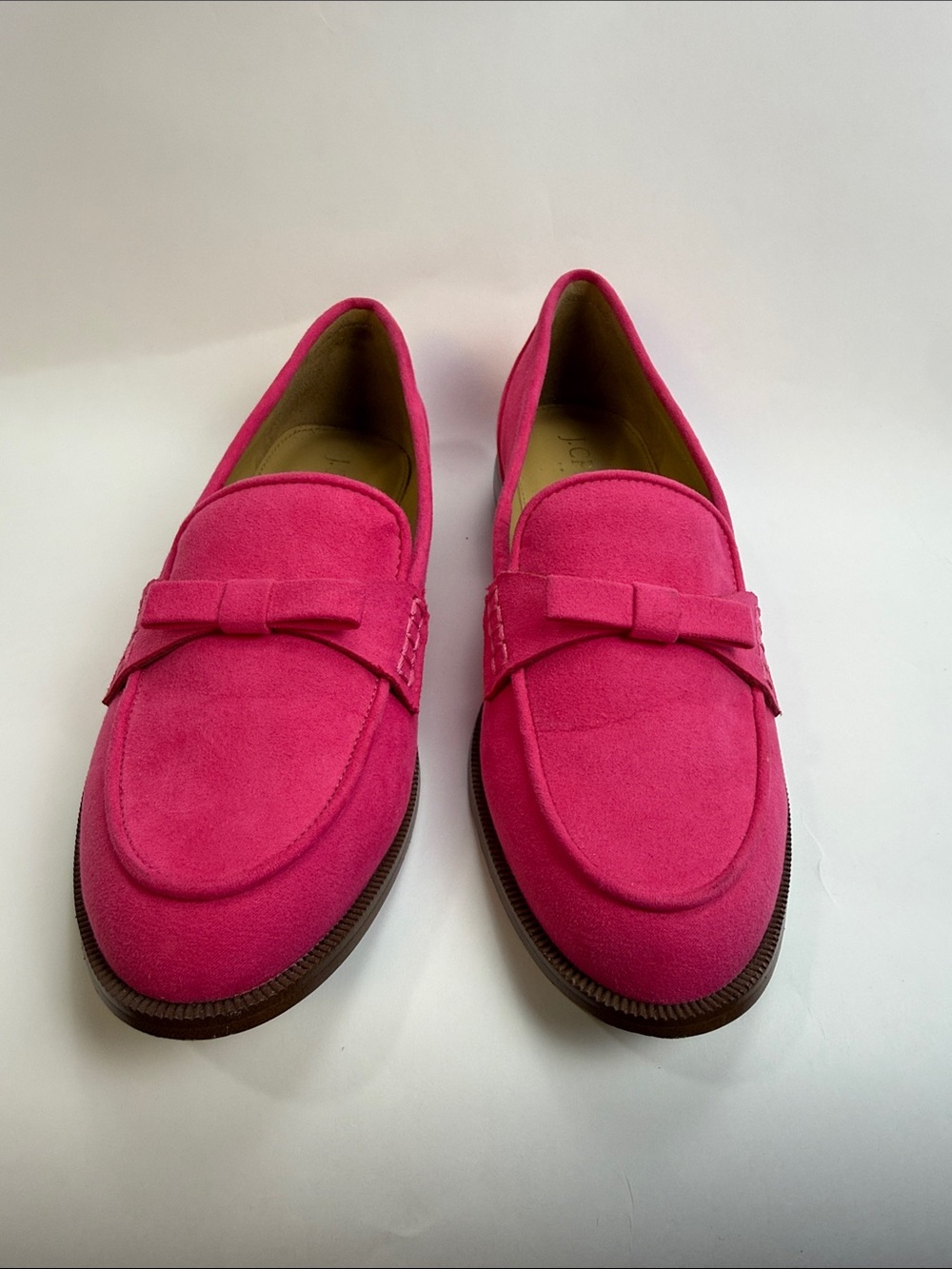 J. Crew Women's Synthetic Suede Bow Loafers in Sweet Fuchsia Size 8.5 - Picture 5 of 13